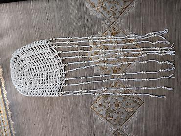 Ağ rəngdə, əl işi toxunma saç aksesuarı – muncuqlu örtü/bandana at lalafo.az — 2 Ağ rəngdə, əl işi toxunma saç aksesuarı – muncuqlu örtü/bandana — 2