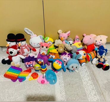 детские комплекты для дома: Большой набор детских игрушек Состав: - Плюшевые игрушки: снеговики в