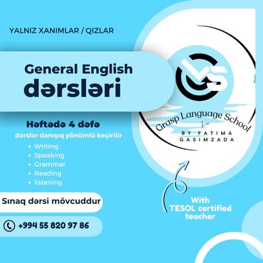 bərbər tələb olunur 2022: General English dərslərinə tələbə qəbul edilir. ✅ Həftədə 4 dəfə ✅