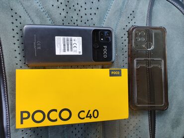 Poco: Poco C40, Б/у, 64 ГБ, цвет - Черный, 1 SIM, 2 SIM, eSIM