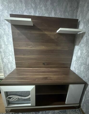 купить кухонную мебель бу: Düz TV altlığı, Polkalı, Taxtalı