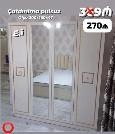 tek adamliq carpayilar: Yeni, Açılan, 4 qapılı Düz dolab, Qarderob, paltar dolabı