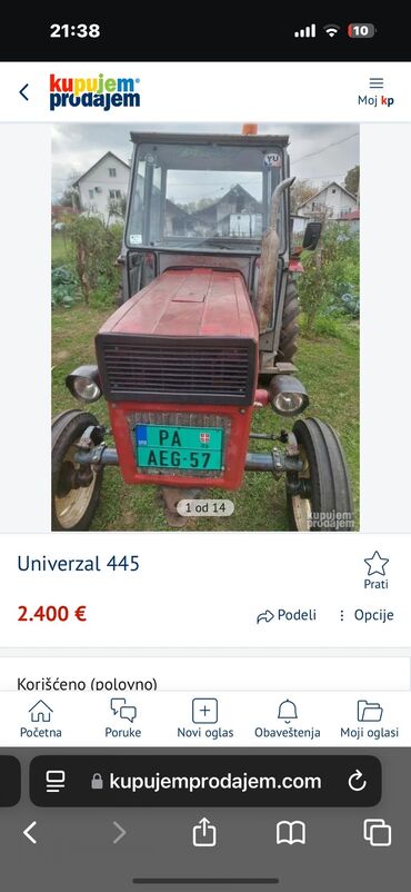 Poljoprivredne mašine: Traktor UNIVERZAL 445 standard bez ikakvih ulaganja. Gume nove — 2