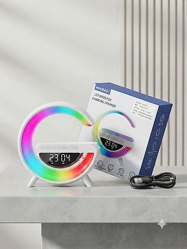 шам чырак: Многофункциональные часы-колонка с LED‑подсветкой и беспроводной — 1