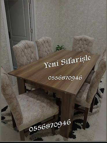 nerjavik stol: Qonaq otağı üçün, Yeni, Açılmayan, Kvadrat masa, 6 stul — 3