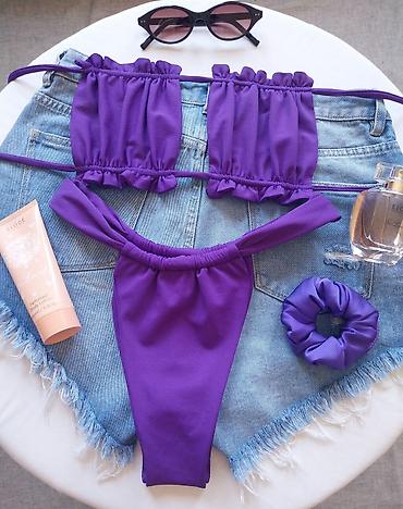 mini torbica: Dvodelni kupaći kostimi – neon pink i ljubičasti - Model: bikini sa — 5