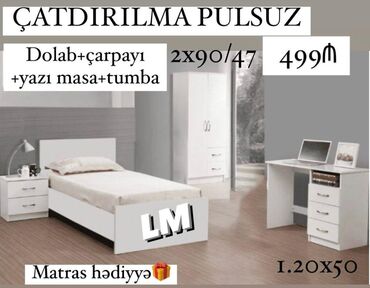 Masalar: Oğlan və qız üçün, Təknəfərlik çarpayı, Yazı masası