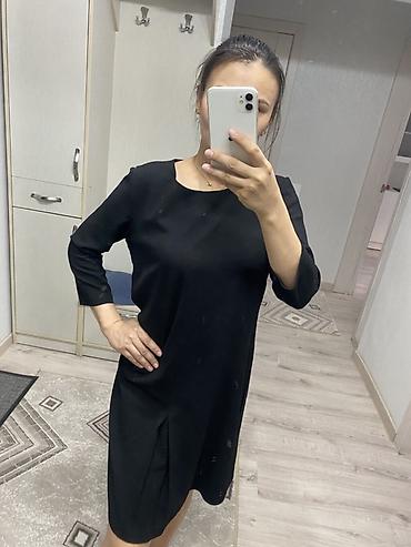 ниже колен: Повседневное платье, Короткая модель, Прямое, XL — 1