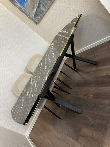 рабочий стол для дома: Для кухни, Раскладной, Прямоугольный стол, 2 стула