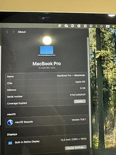 macos: MacBook Pro 13" M2 2022 — 8/256 GB Характеристики: Apple M2 8 GB — 5