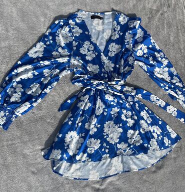 haljina cipka: M (EU 38), L (EU 40), color - Blue, Other style, Long sleeves