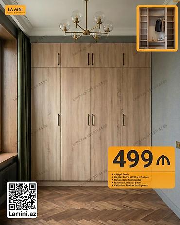 Ev üçün mebel: 4 qapılı dolab - Ölçülər: dərinlik 47 sm x hündürlük 280 sm x uzunluq — 1