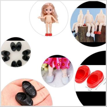 мир обувь: Туфли для подвижной шарнирной куклы 16 см, модная обувь размер стопы