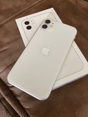 продаю айфон 14: IPhone 11, Колдонулган, 128 ГБ, Ак, Каптама, Куту, 85 %