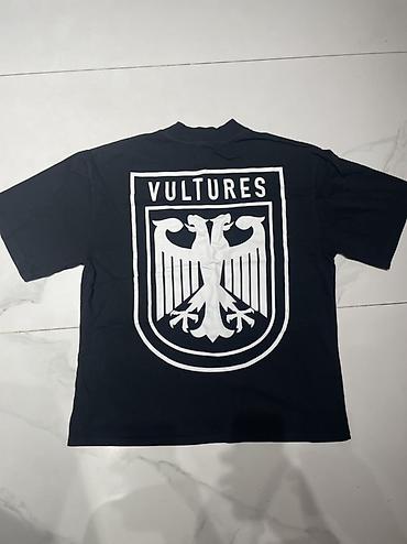 футболка yeezy: Футболка YZY “VULTURES” (размер L) - Цвет: черный - Принт: белый — 2