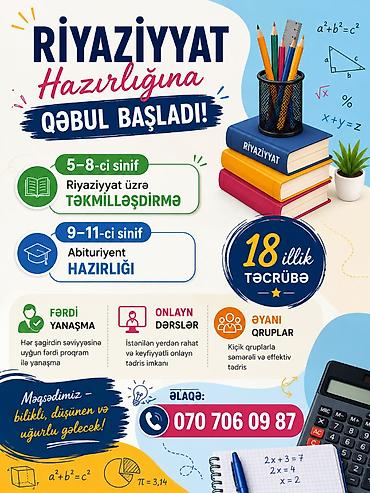 müəllimə: Repetitor, Riyaziyyat, Abituriyent hazırlığı — 1