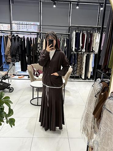 Повседневные платья: Повседневное платье, Турция, Осень-весна, Длинная модель, Трикотаж, Прямое, S — 5