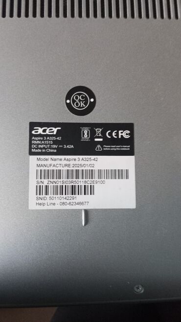 дисплей ноутбука: Ноутбук, Acer, 15.6 ", Татаал эмес тапшырмалар үчүн