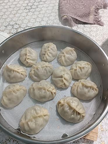 Азык-түлүктөр: Домашние манты на пару с мясом по 40 сом, с тыквой по 25 сом - — 2