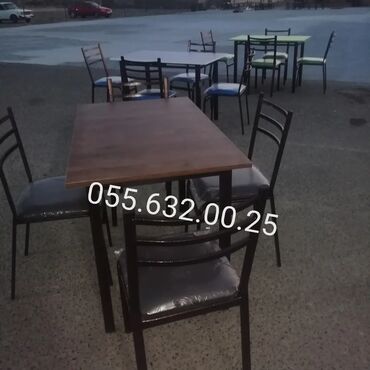 Sifarişlə masa və oturacaq dəstləri: Dəniz qiragi üçün stol stul desti, kafe və cayxana üçün stol stul — 8