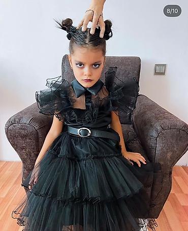giz: Uşaq üçün gotik üslubda qara paltar - Dizayn: “Wednesday” — 1