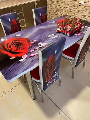 Masa və oturacaq dəstləri: 🇹🇷Turkiye istehsali. Metbex masa desti Masa 4oturacaq Masa 80*130 — 7