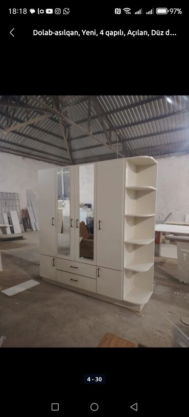 Dolablar: Yeni, Açılan, 4 qapılı Düz dolab, Dolab-asılqan — 7