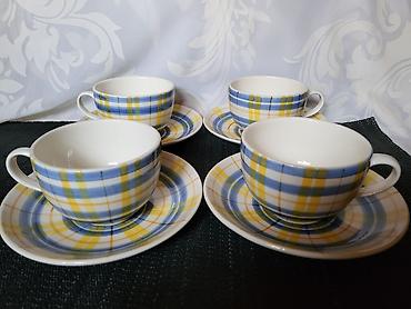 bastenski set: Solje nove iz 80ih.god.rucno oslikane pa glazirane Blue Elephant — 5