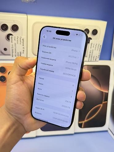 Apple iPhone: IPhone 16 Pro, Б/у, 256 ГБ, Графит, Коробка, В рассрочку, 91 % — 9
