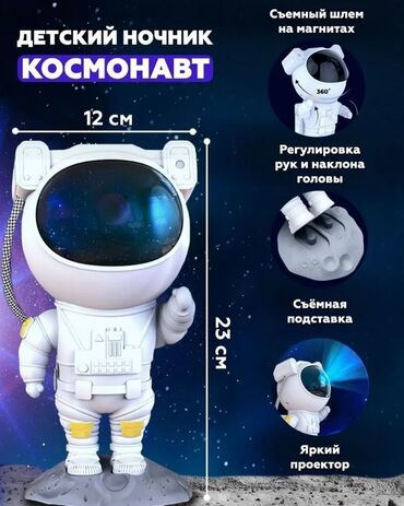 Игрушки: 👩‍🚀👩‍🚀 Ночник - проектор "Космонавт" 🌌🔥🔥🔥 ✨Голова с лучом проектора