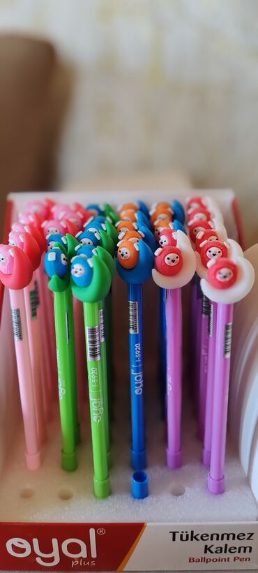 Uşaqlar üçün digər mallar: Hər növ məktəb ləvazimatları satılır — qələm, dəftər, pozan, xətkeş — 15