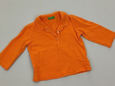 pomarańczowa bluzka 116: Bluzka, Benetton, 6-9 m, stan - Dobry