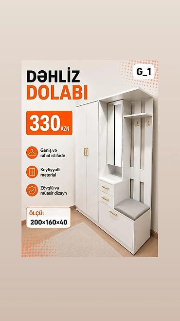 duş krani: Dəhliz dolabı – model G_1 Qiymət: 330 AZN Ölçü: 200×160×40 sm — 1