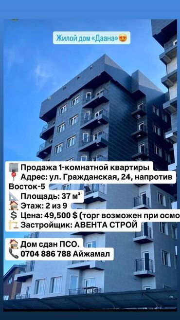 Продажа квартир: 1 комната, 37 м², Элитка, 2 этаж, ПСО (под самоотделку)