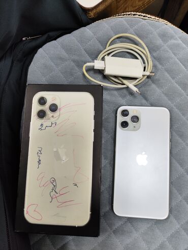 tecno 8c: IPhone 11 Pro, Колдонулган, 256 ГБ, Күмүш, Каптама, Куту, Заряддоочу түзүлүш, 74 %