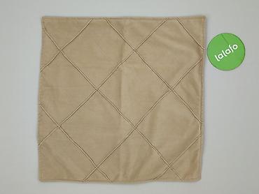 poszewka 45x55: Beżowa poszewka na poduszkę, pikowana - Wzór: geometryczne przeszycia — 2