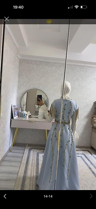 Вечерние платья: Платье в пол - Цвет: нежно-голубой. - Силуэт: расклешённая юбка — 14