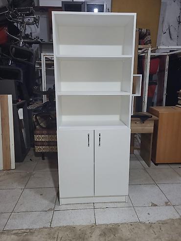 Ağ rəngli çoxfunksiyalı kitab rəfi və şkaf hündürlük :180 sm eni 