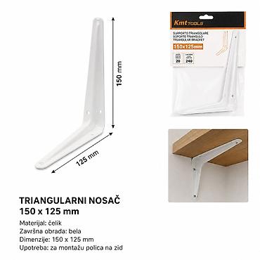 KMT Trougaoni nosač bela 9364579 - Tip: trougaoni nosač za police -