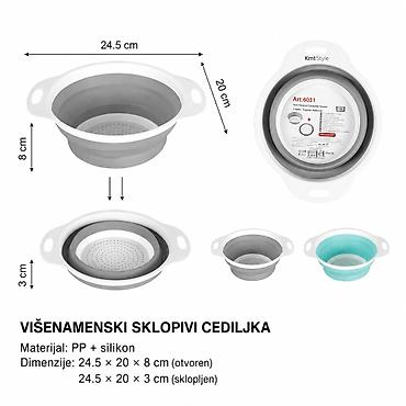 KMT okrugla korpa za odvod – višenamenska sklopiva cediljka za