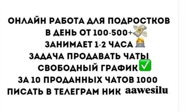 Другие специальности: Предлагается онлайн работа для подростков с возможностью заработка от
