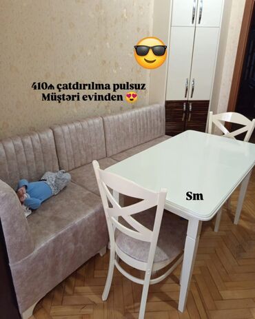 Pufiklər: Künc divan və masa desti