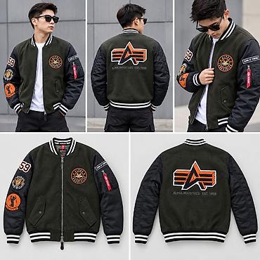 Alpha Industries Wool MA-1 Varsity — OG-107 Green Стильная