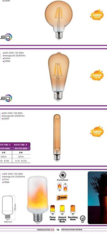 лампы накаливания: Набор декоративных LED-ламп Horoz Electric для атмосферного теплого — 1