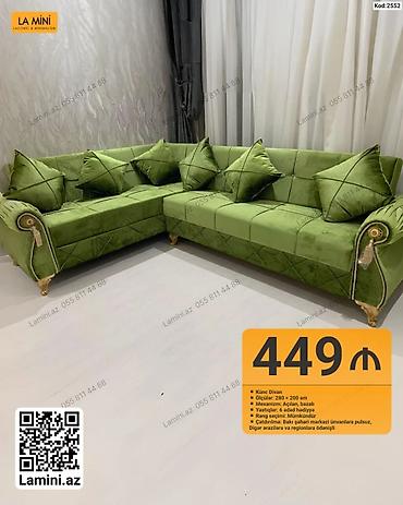 Диваны: Künc divan – La Mini - Ölçü: 280 × 200 sm - Mexanizm: Açılan, bazalı — 1