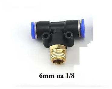nonius merenje: Pneumatski T-spoj sa brzim priključcima – 6 mm crevo na G 1/8 navoj - — 2