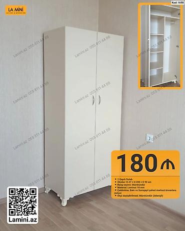 Dolablar: 2 qapılı paltar dolabı - Ölçü: D 47 × H 200 × E 90 sm - Rəng seçimi — 1