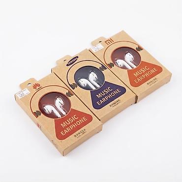 Наушники для смартфона проводные с микрофоном в белом цвете, цена за