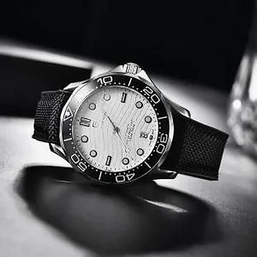 Ručni satovi: PAGANI DESIGN PD-1685 - 42mm - Bela - Omega Homage Potpuno nov muški — 6