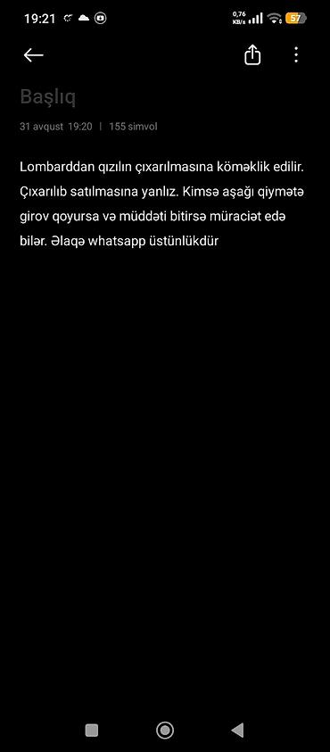 Xidmət: Lombarddan qızılın çıxarılmasına dəstək - Lombardda aşağı